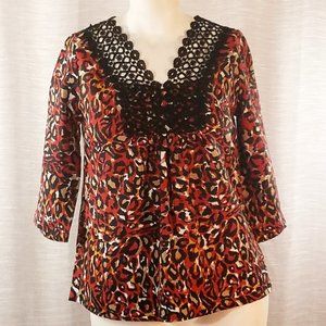 THERESA RENZ animal print tunic blouse S✨